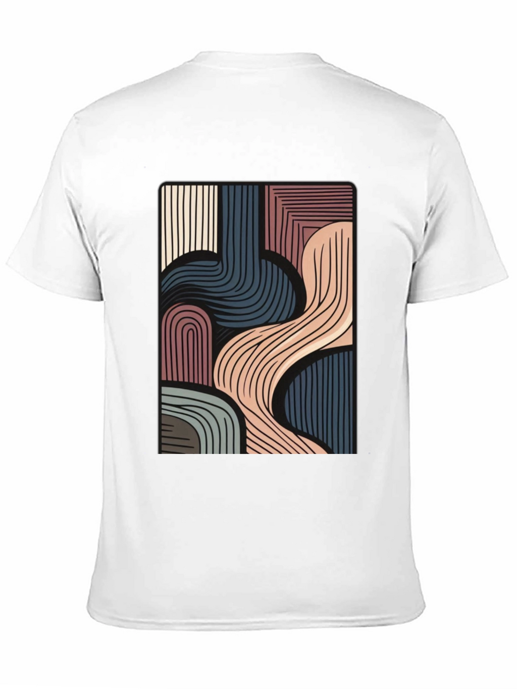 Abstract Lines Graphic Black T-Shirt