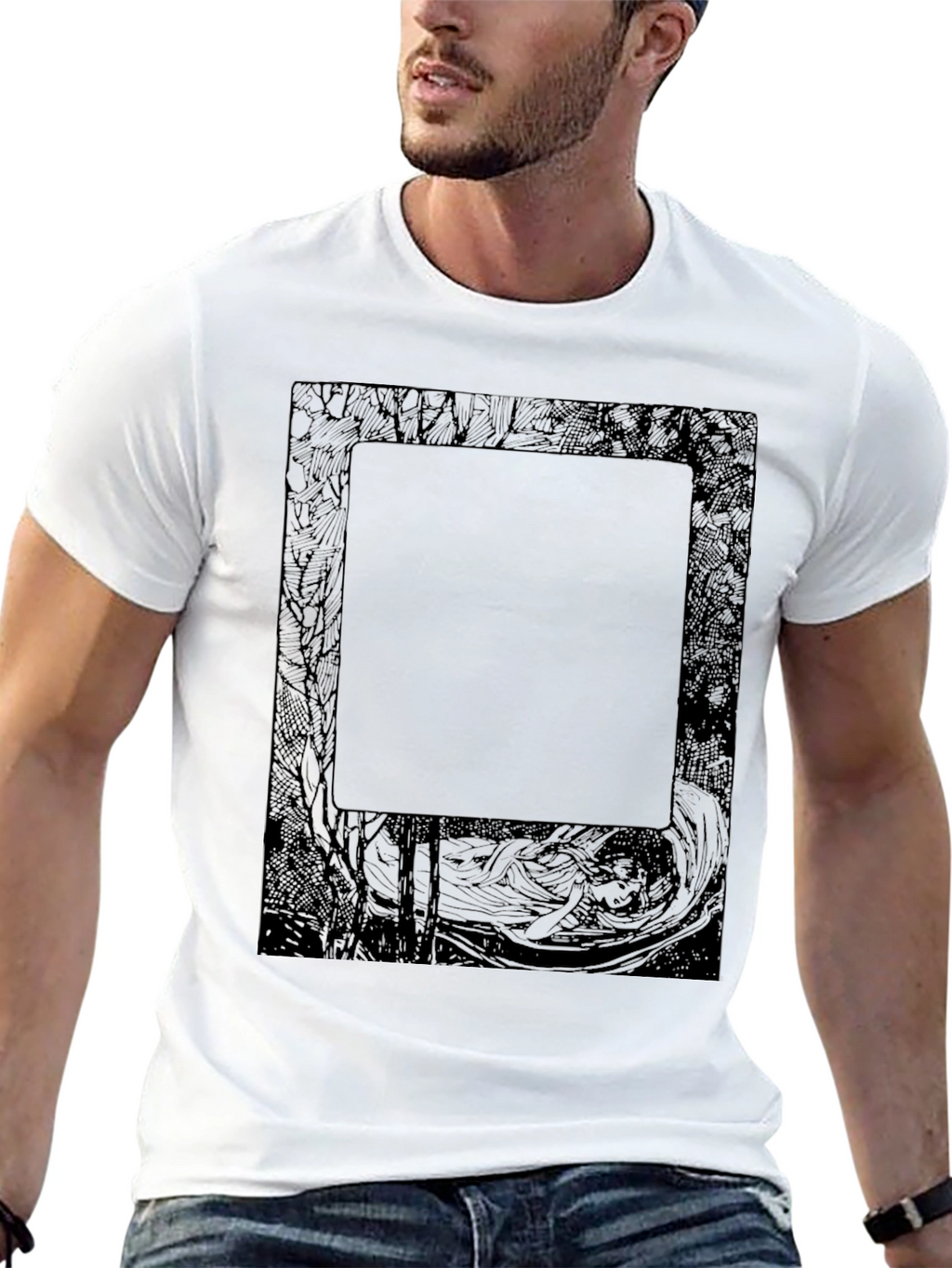 Abstract Graphic Print Black T-Shirt