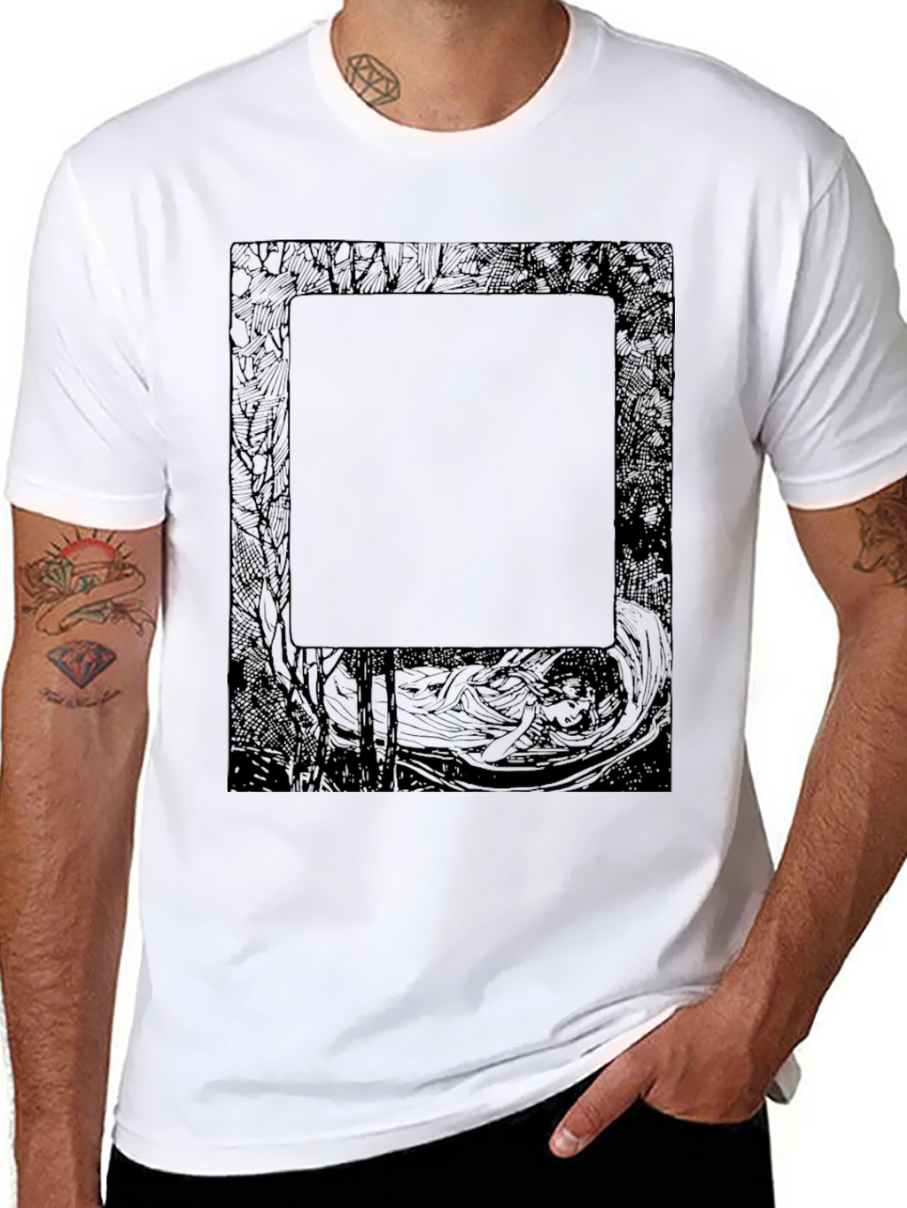 Abstract Graphic Print Black T-Shirt