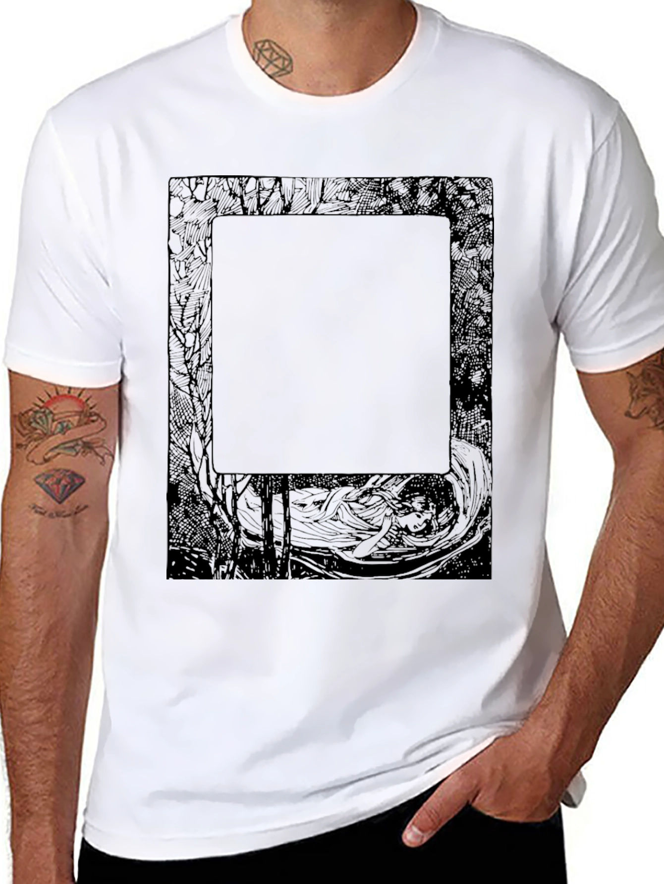 Abstract Graphic Print Black T-Shirt