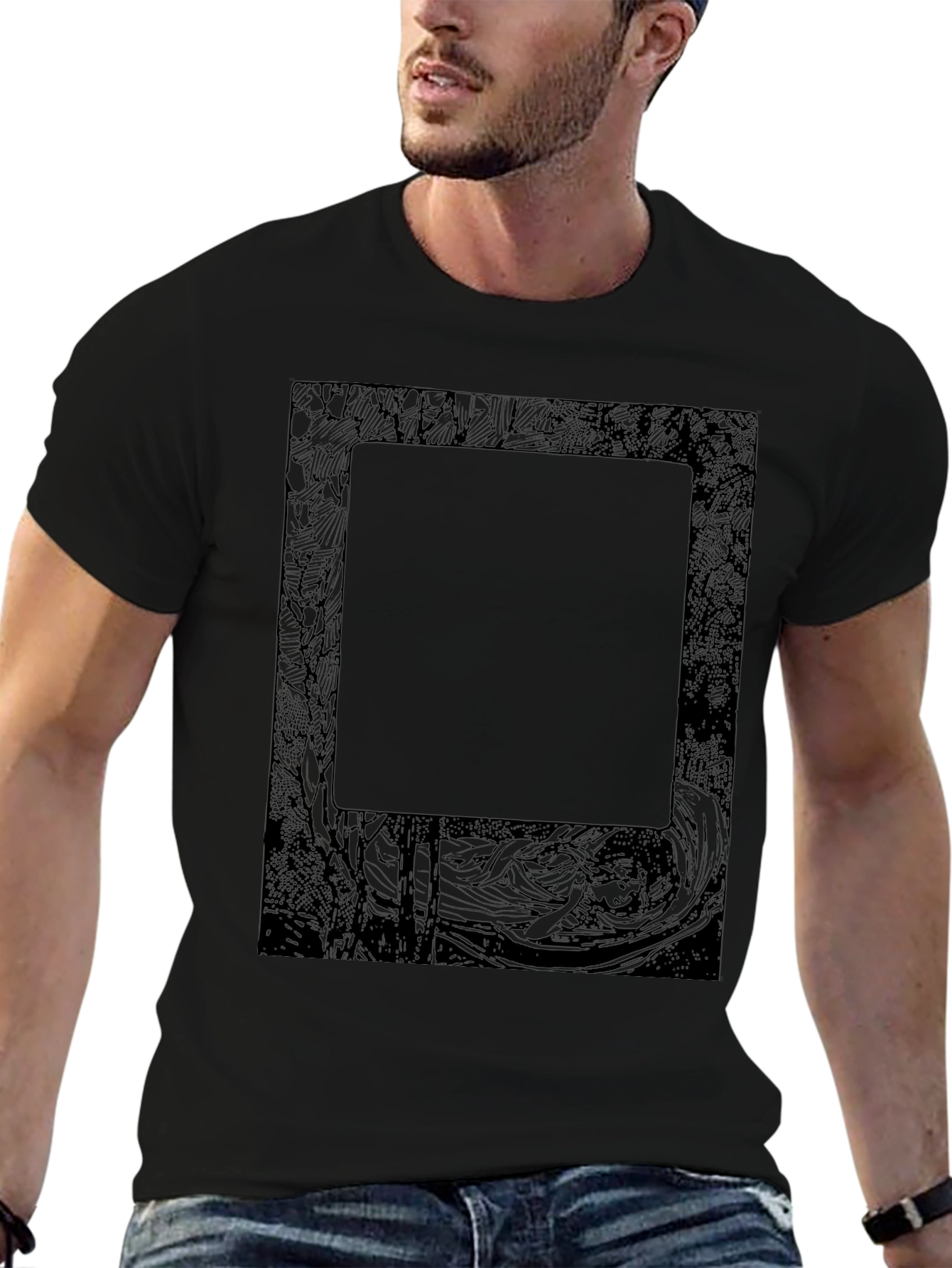 Abstract Graphic Print Black T-Shirt