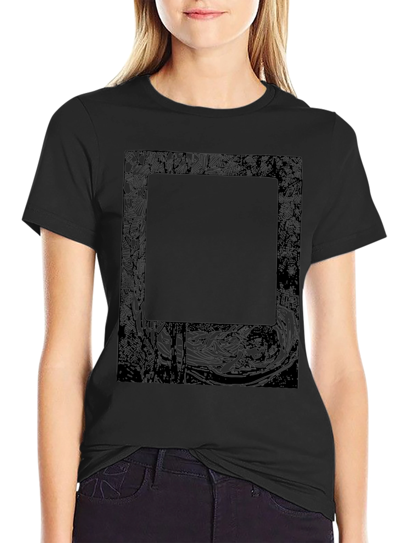 Abstract Graphic Print Black T-Shirt