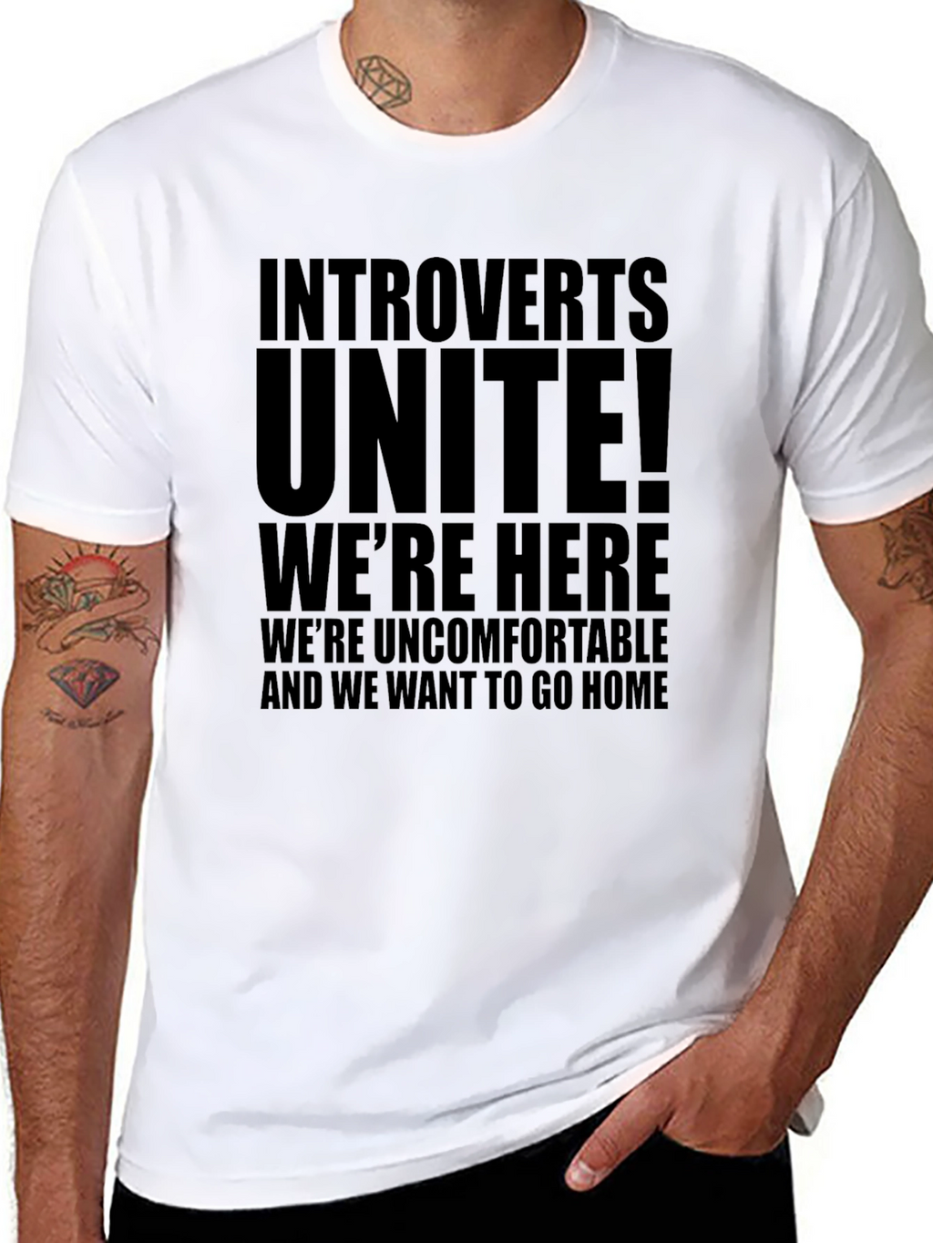 Introverts Unite Black T-Shirt