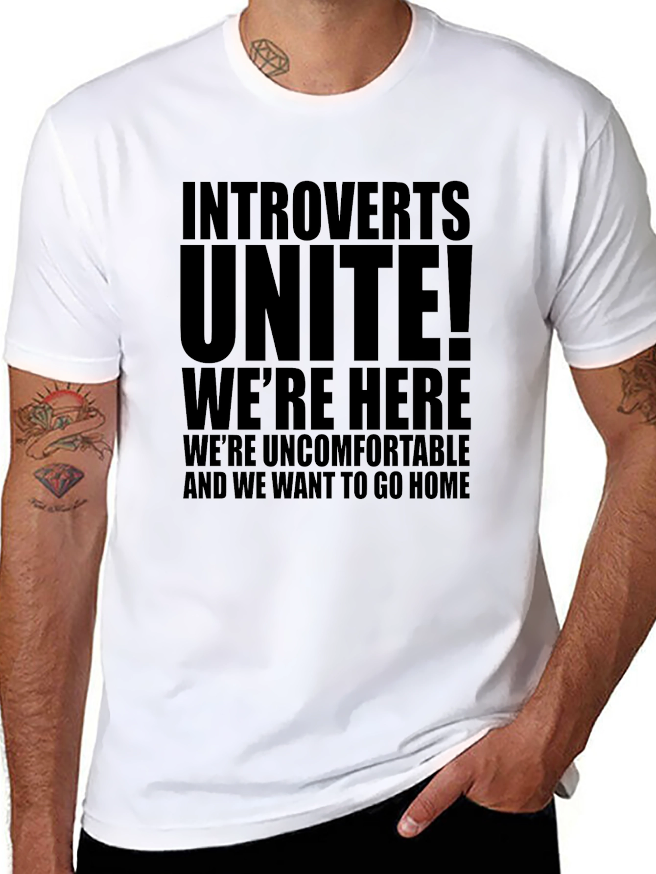 Introverts Unite Black T-Shirt