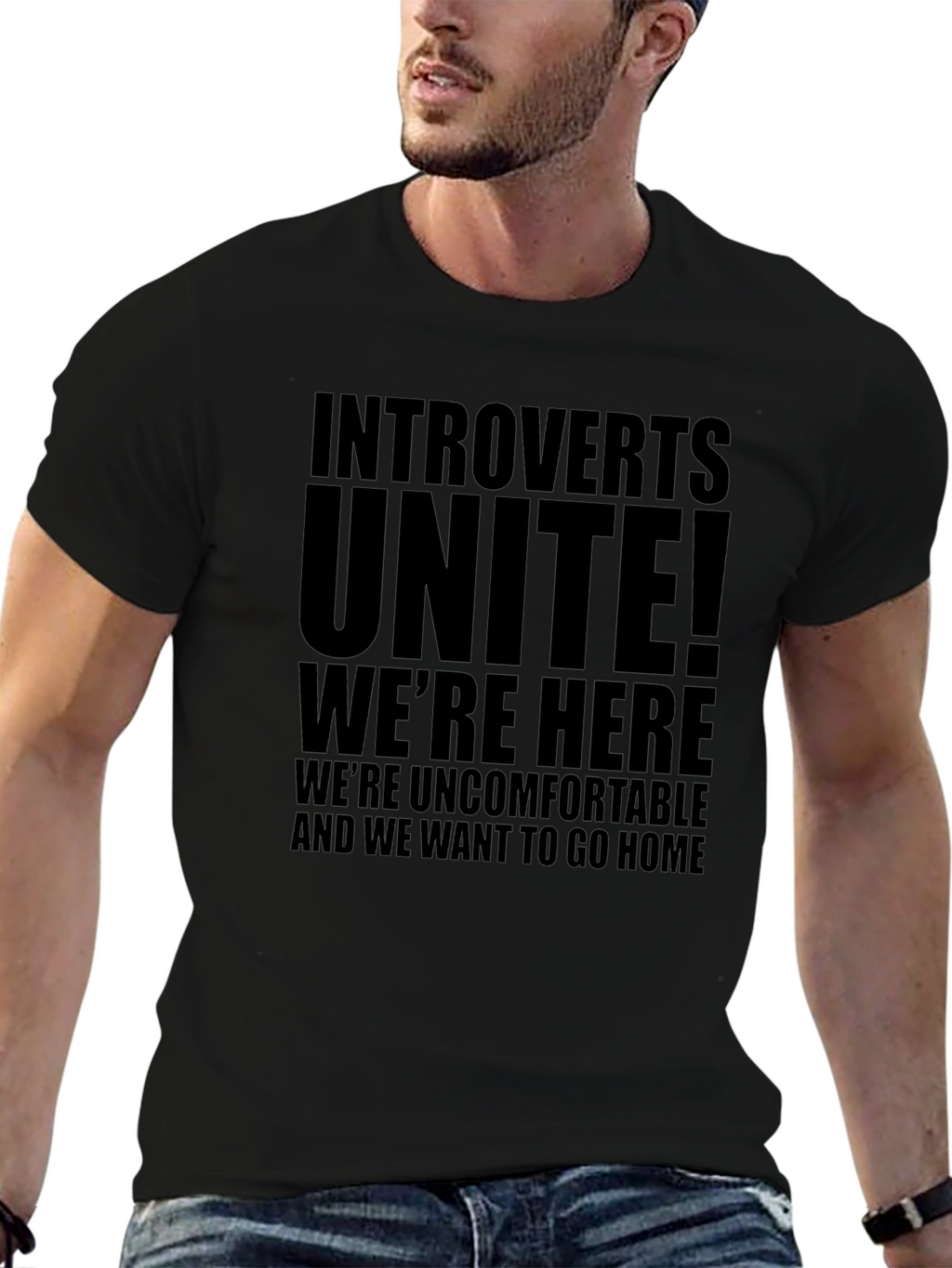 Introverts Unite Black T-Shirt