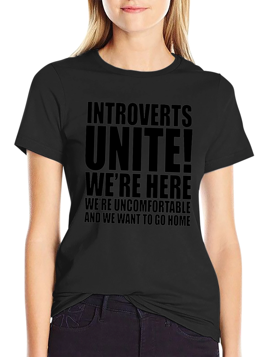 Introverts Unite Black T-Shirt