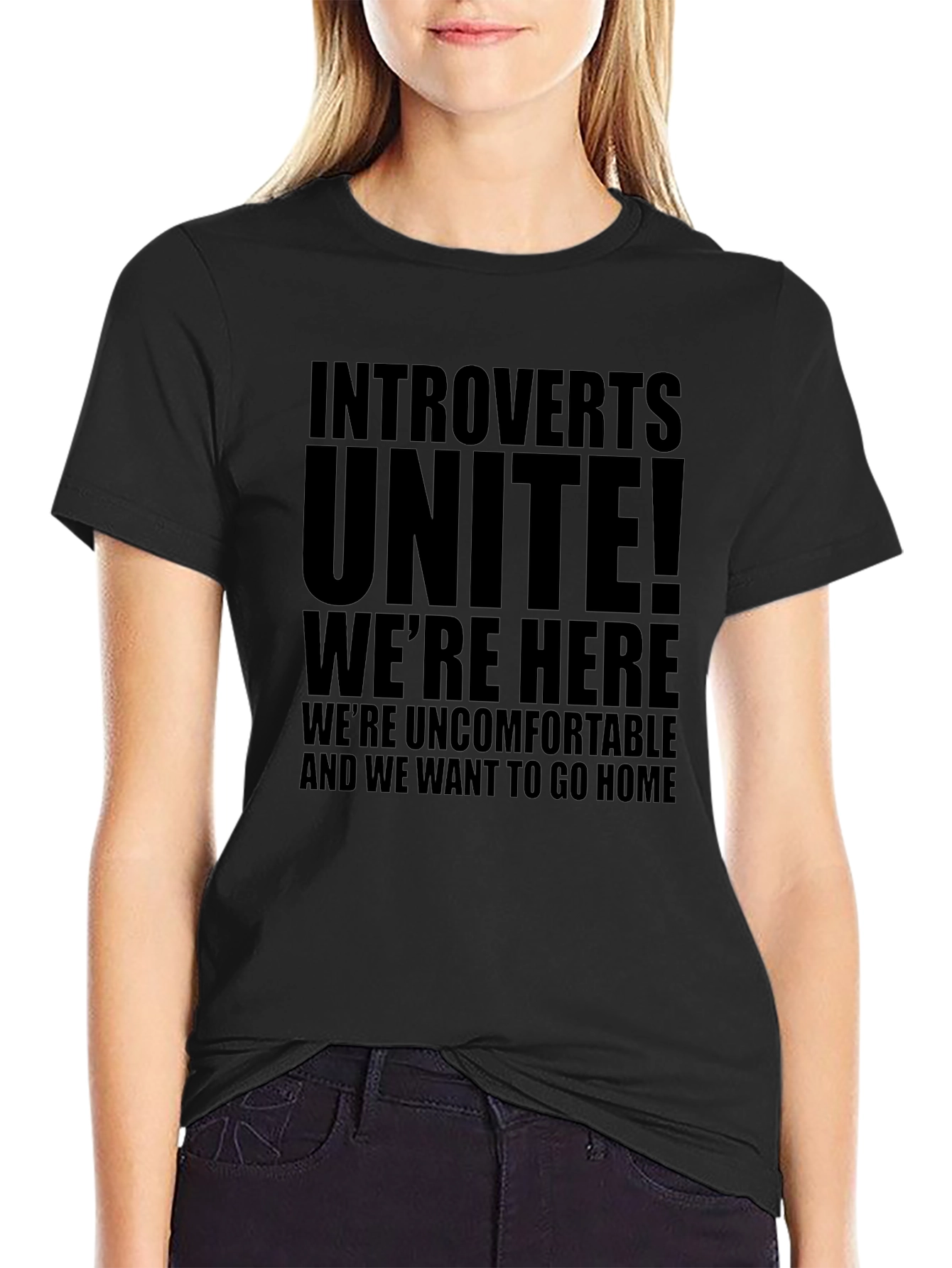 Introverts Unite Black T-Shirt
