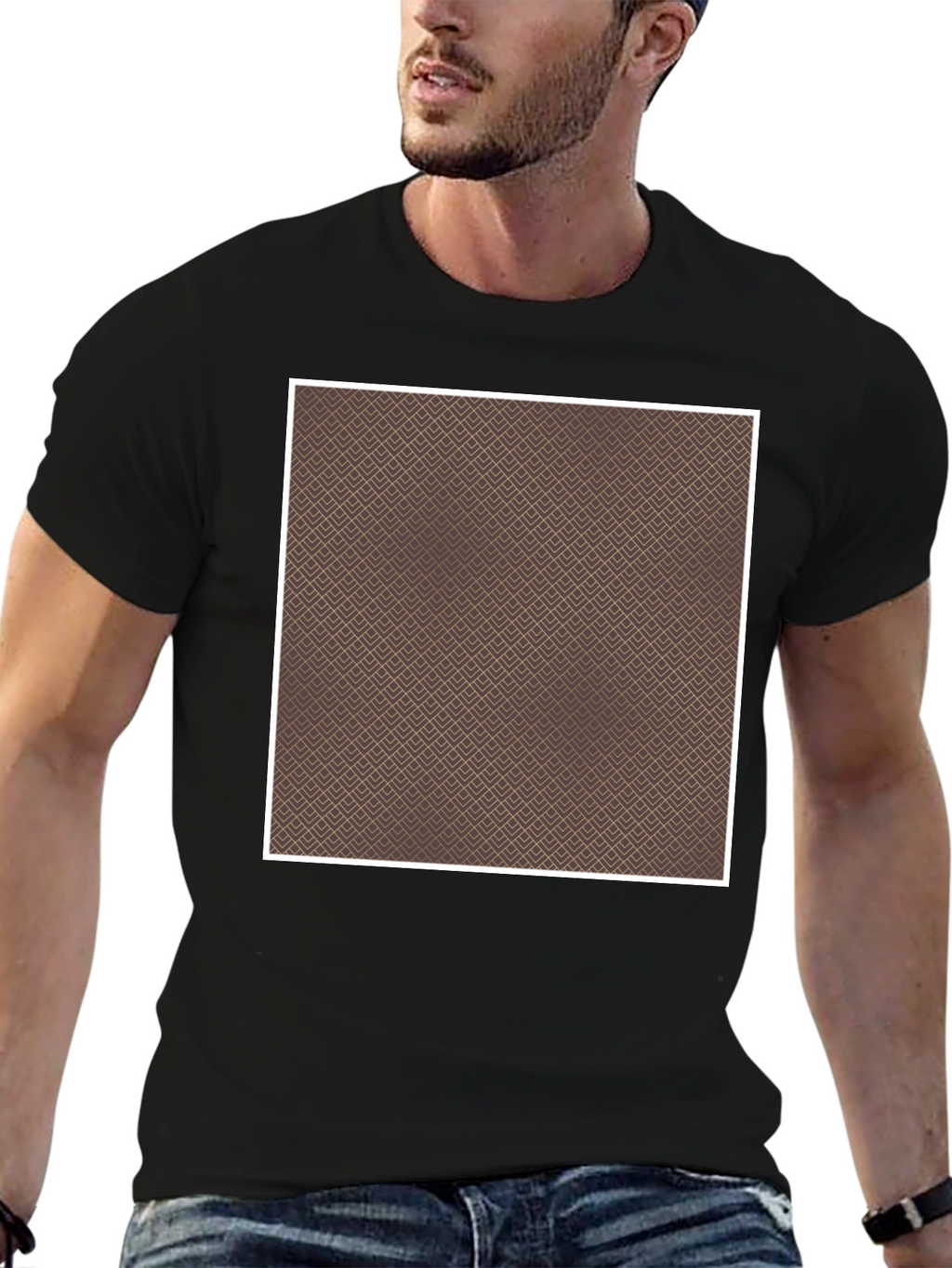 Geometric Pattern Black T-Shirt