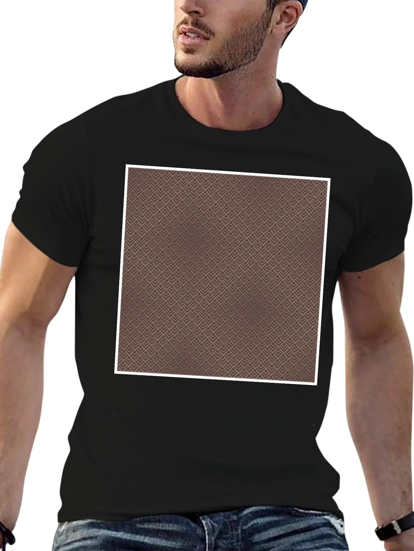 Geometric Pattern Black T-Shirt