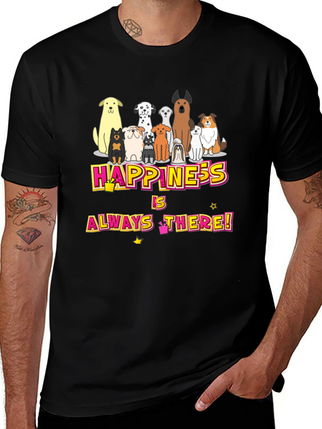 Happiness Dog Breed Graphic T-Shirt