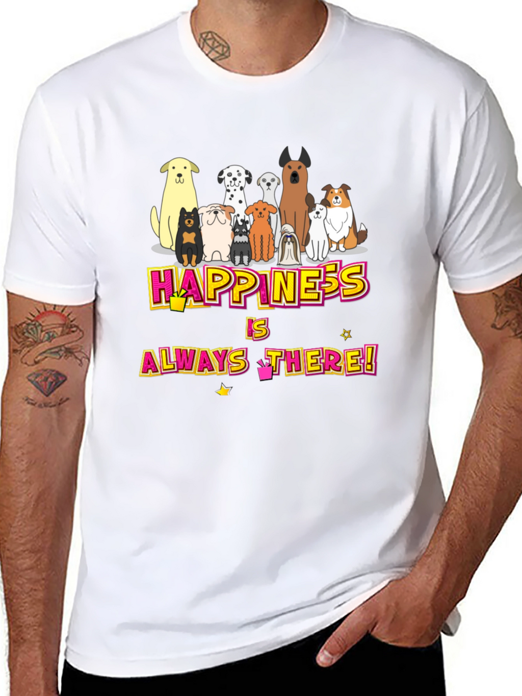 Happiness Dog Breed Graphic T-Shirt
