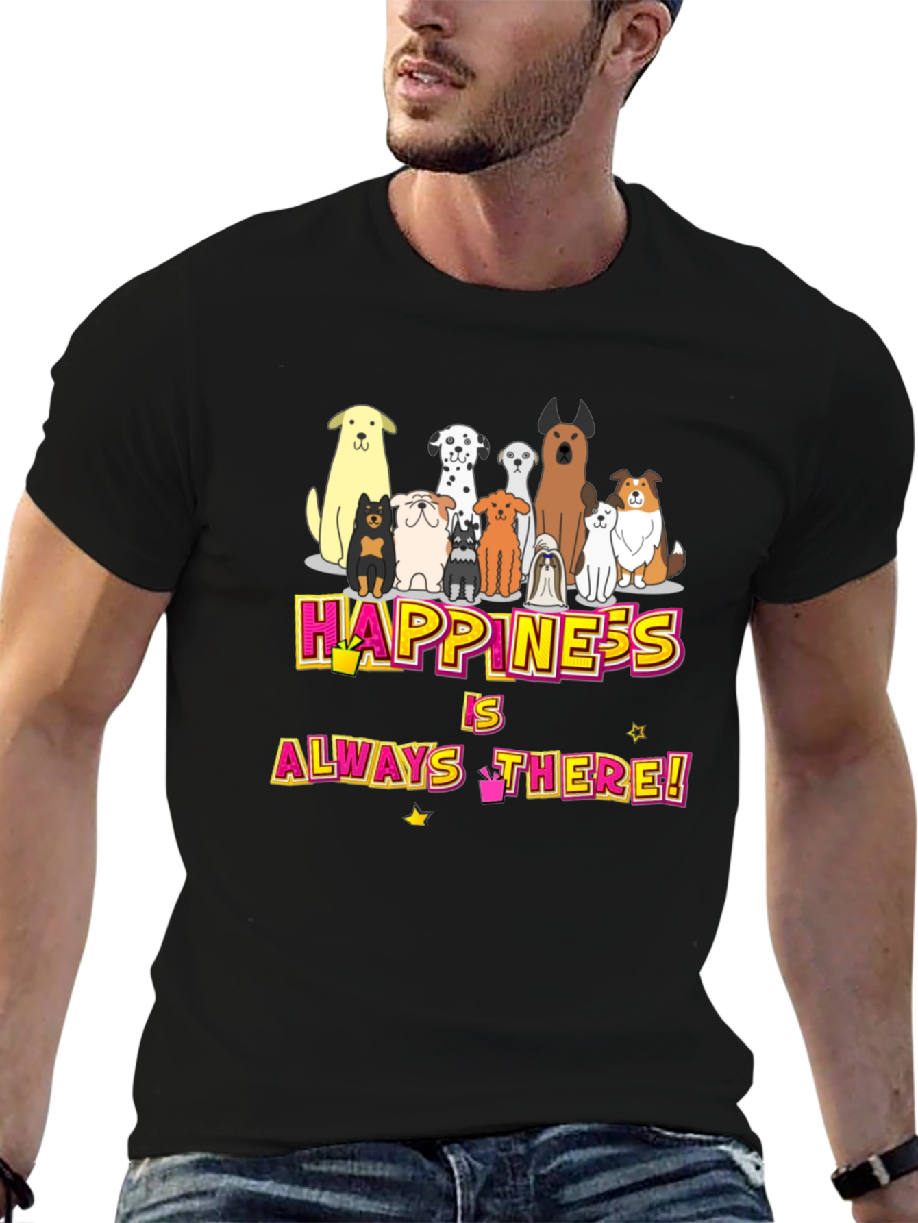 Happiness Dog Breed Graphic T-Shirt