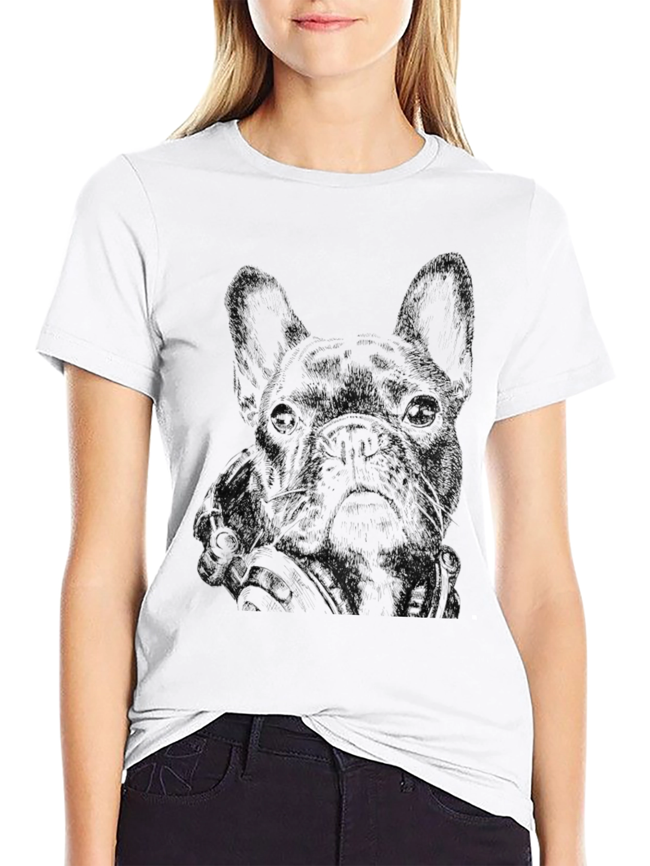 French Bulldog Graphic Print T-Shirt