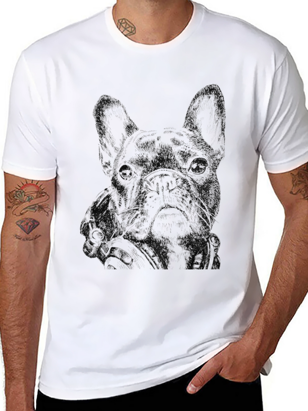French Bulldog Graphic Print T-Shirt