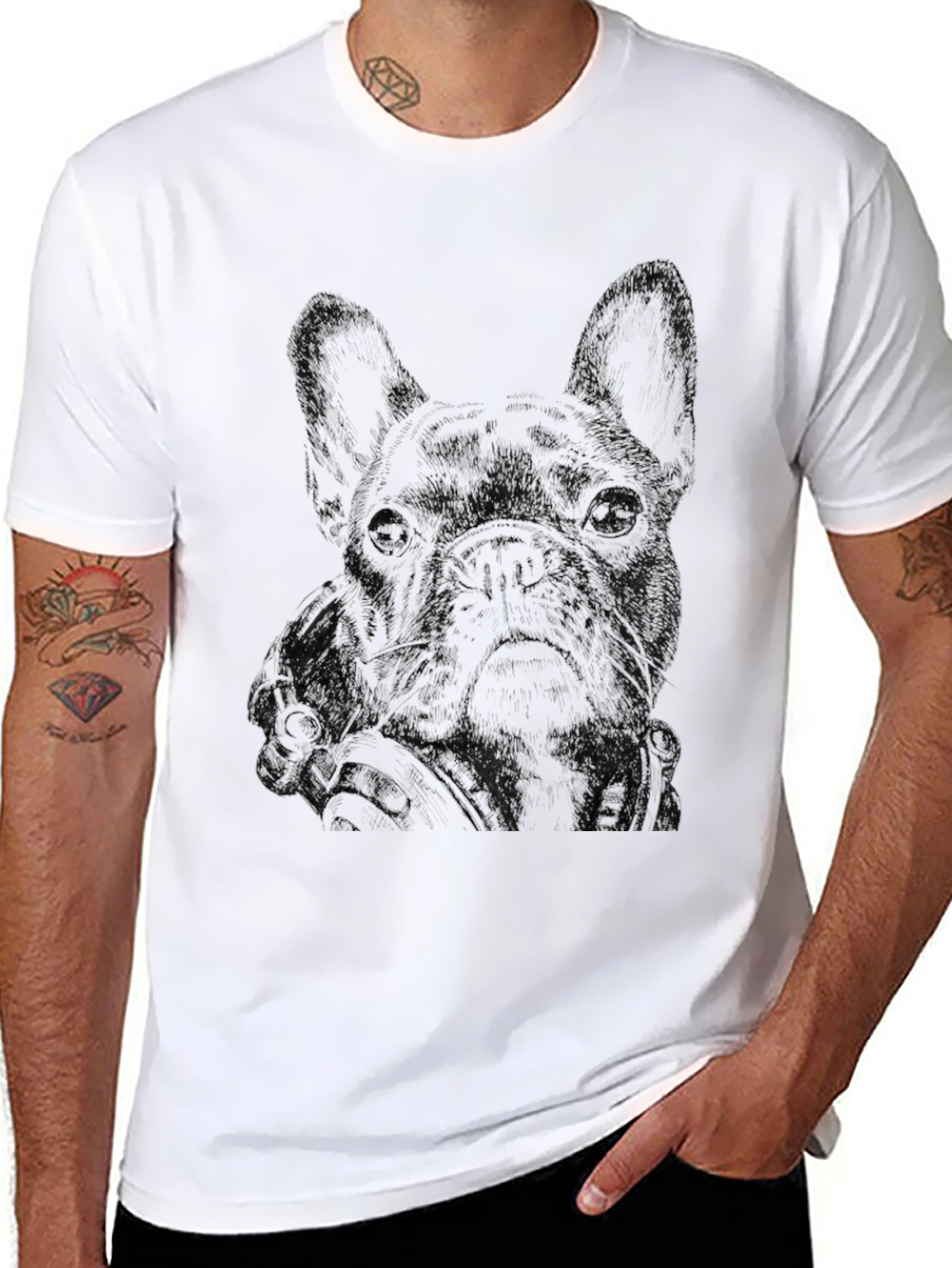 French Bulldog Graphic Print T-Shirt