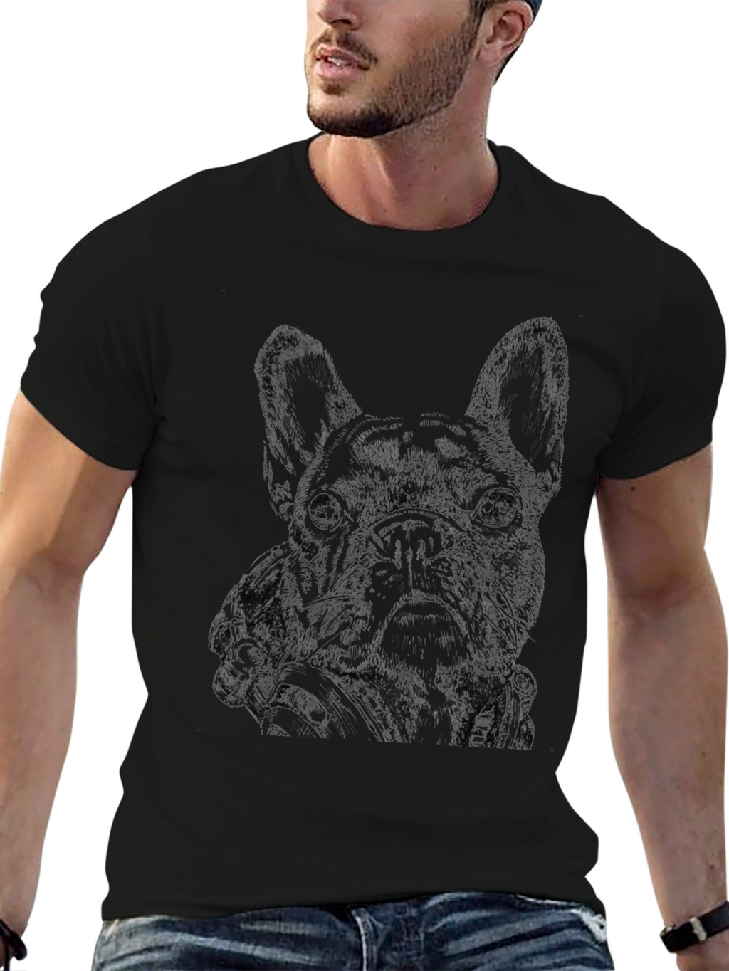 French Bulldog Graphic Print T-Shirt