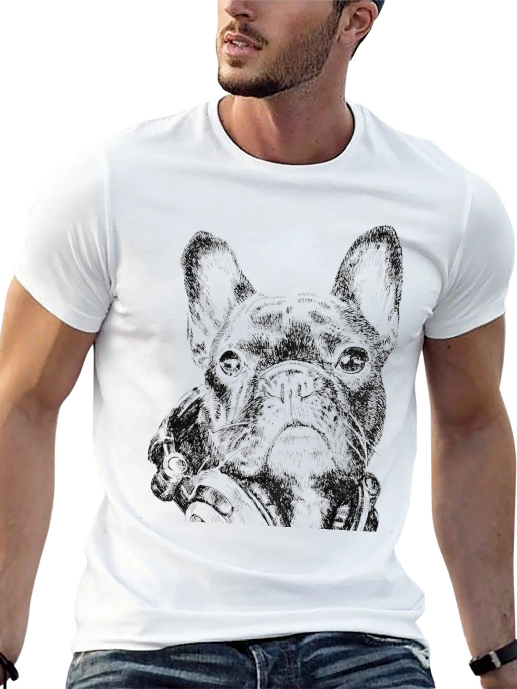 French Bulldog Graphic Print T-Shirt