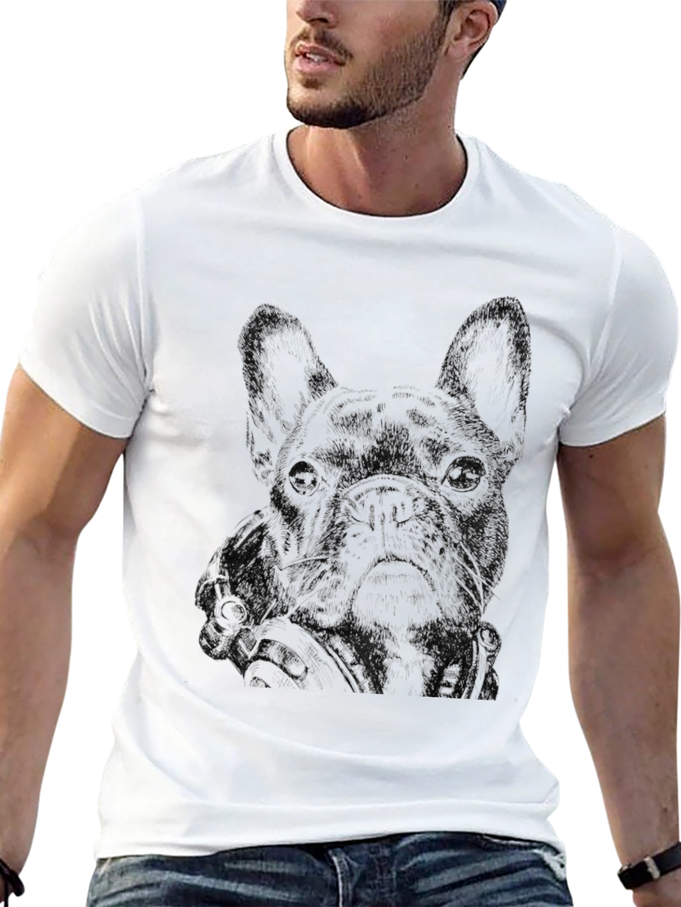 French Bulldog Graphic Print T-Shirt