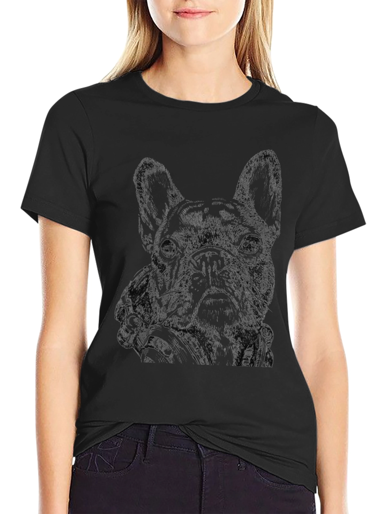 French Bulldog Graphic Print T-Shirt