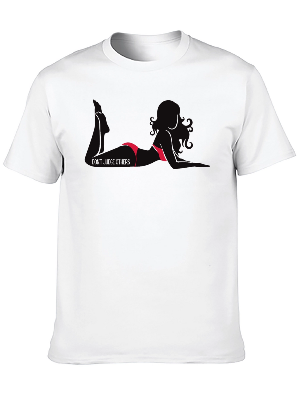 Edgy Dont Judge Graphic Tee - Black