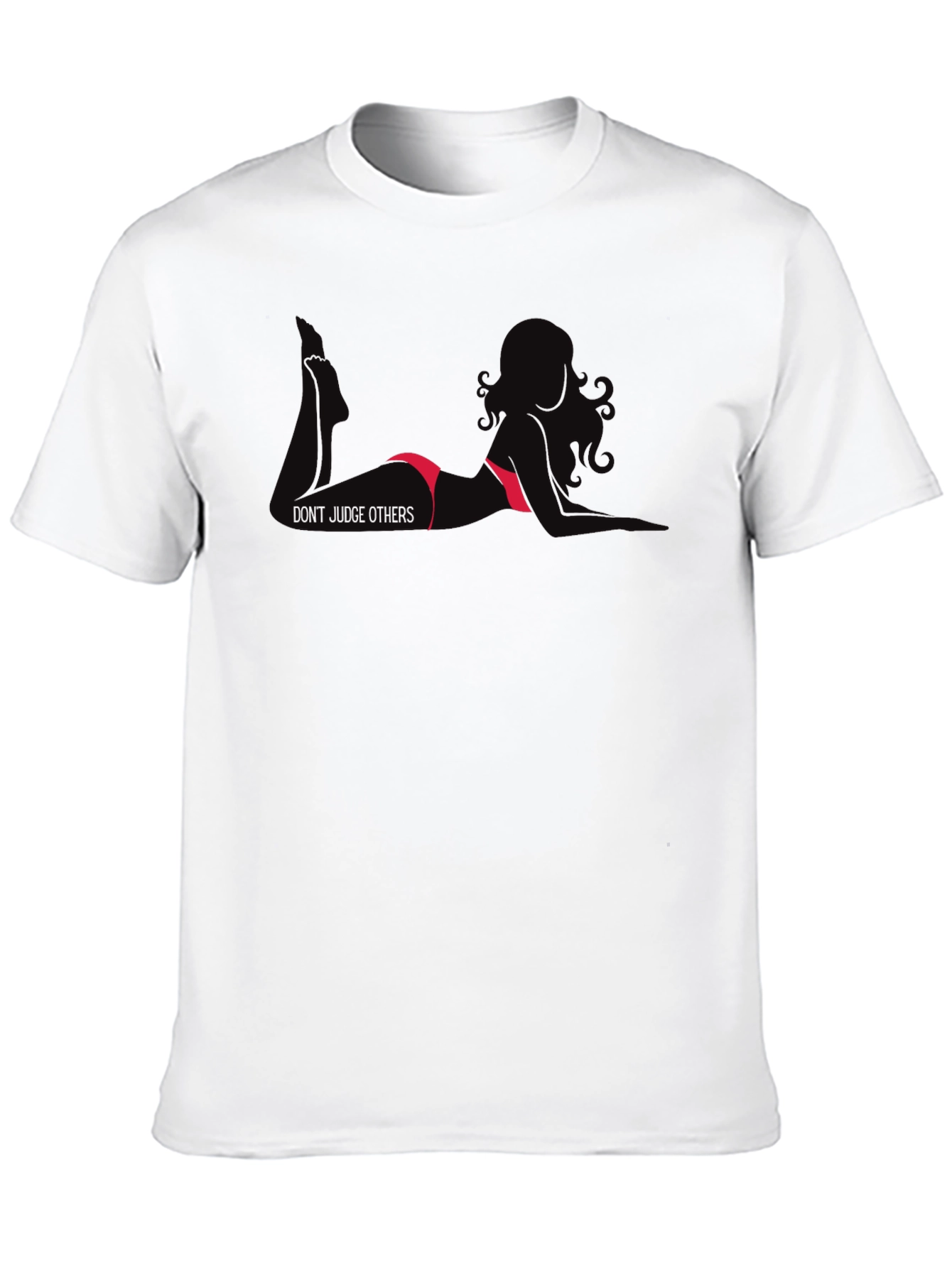 Edgy Dont Judge Graphic Tee - Black