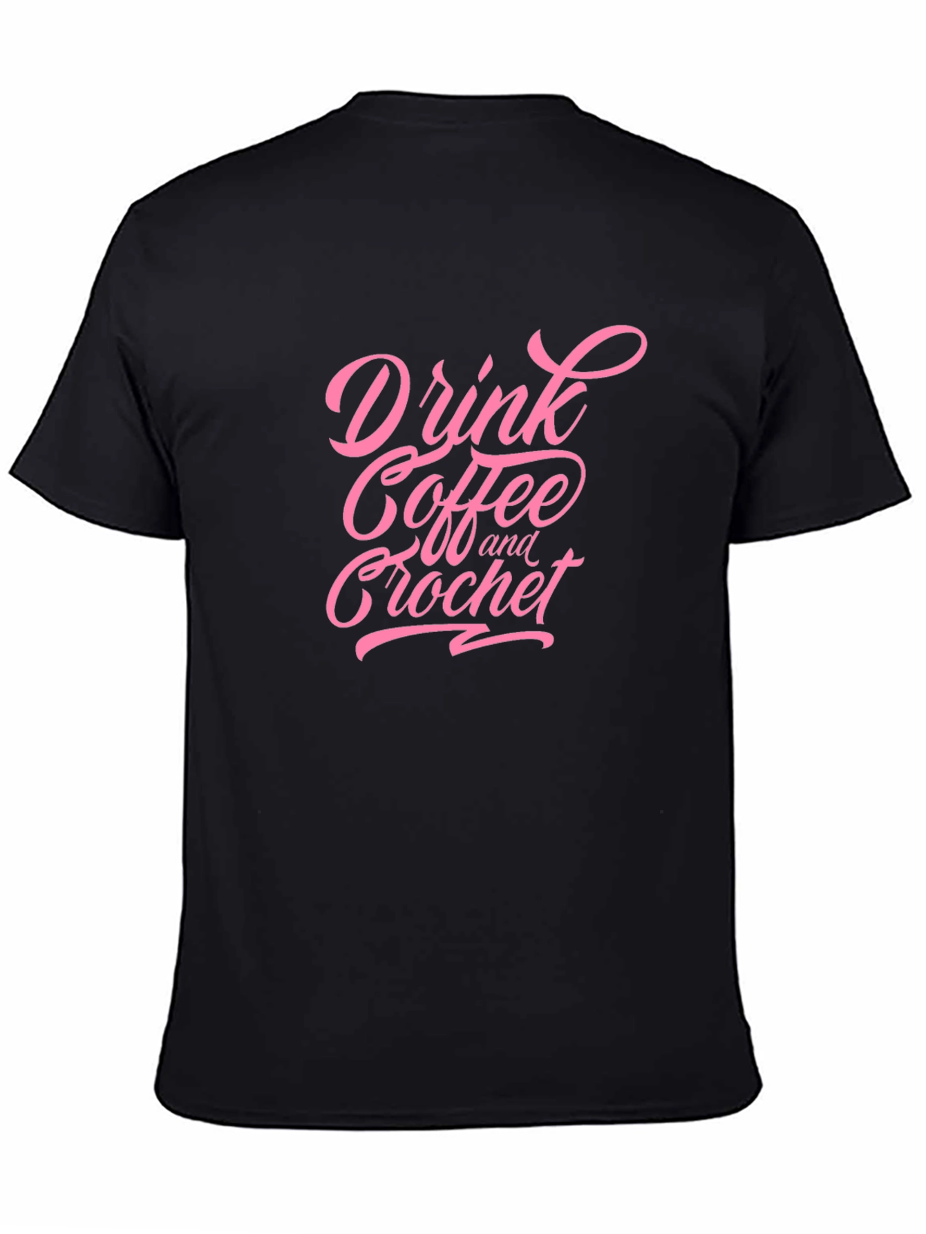 Drink Coffee & Crochet Graphic Tee - Black Cotton Blend