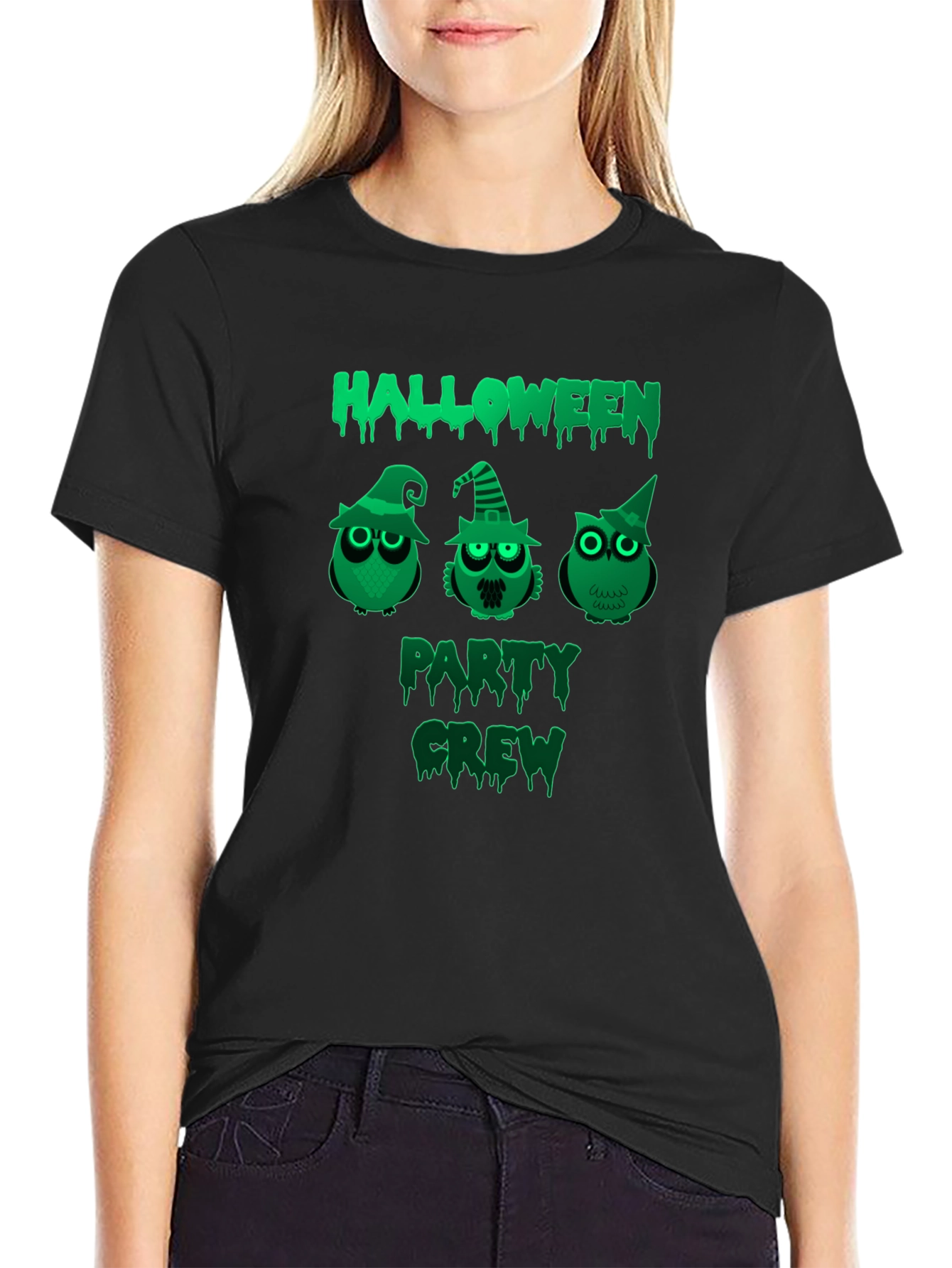 Halloween Party Crew Owl T-Shirt - Spooky Fun!