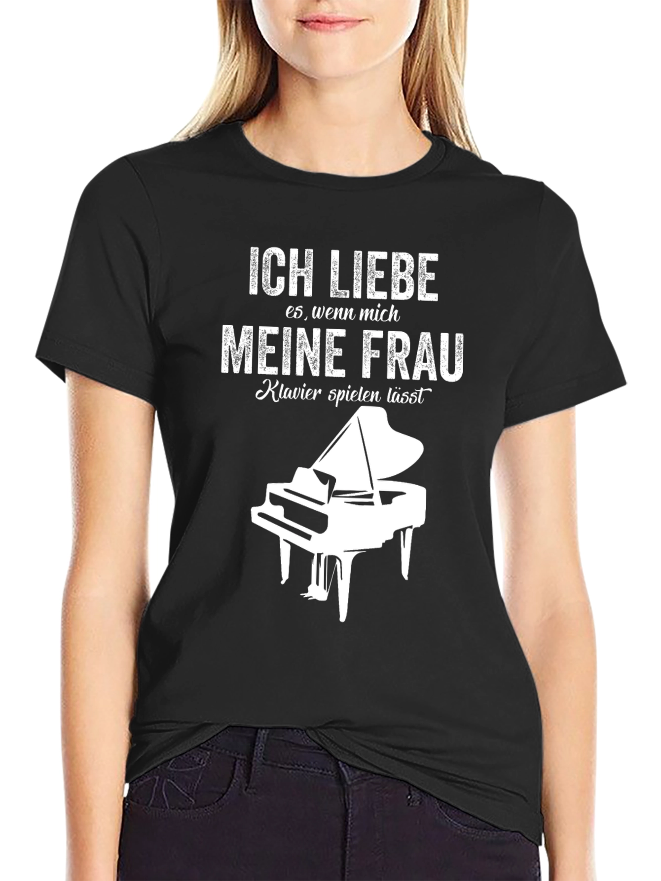 Ich Liebe Meine Frau Piano T-Shirt - Musician Humor Tee