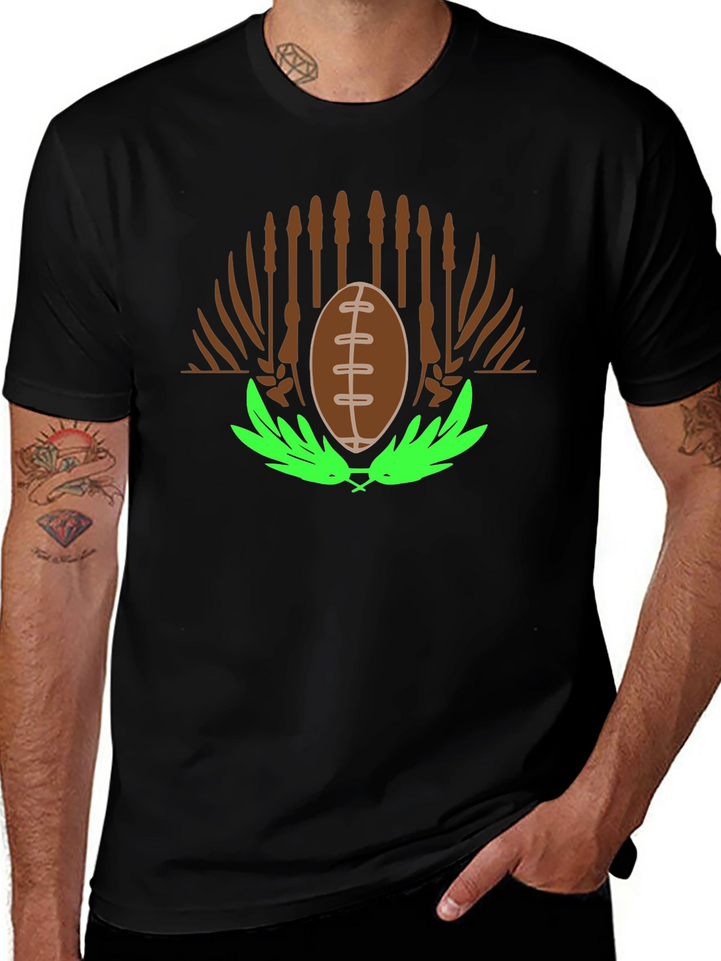 Football & Cattails Graphic Tee