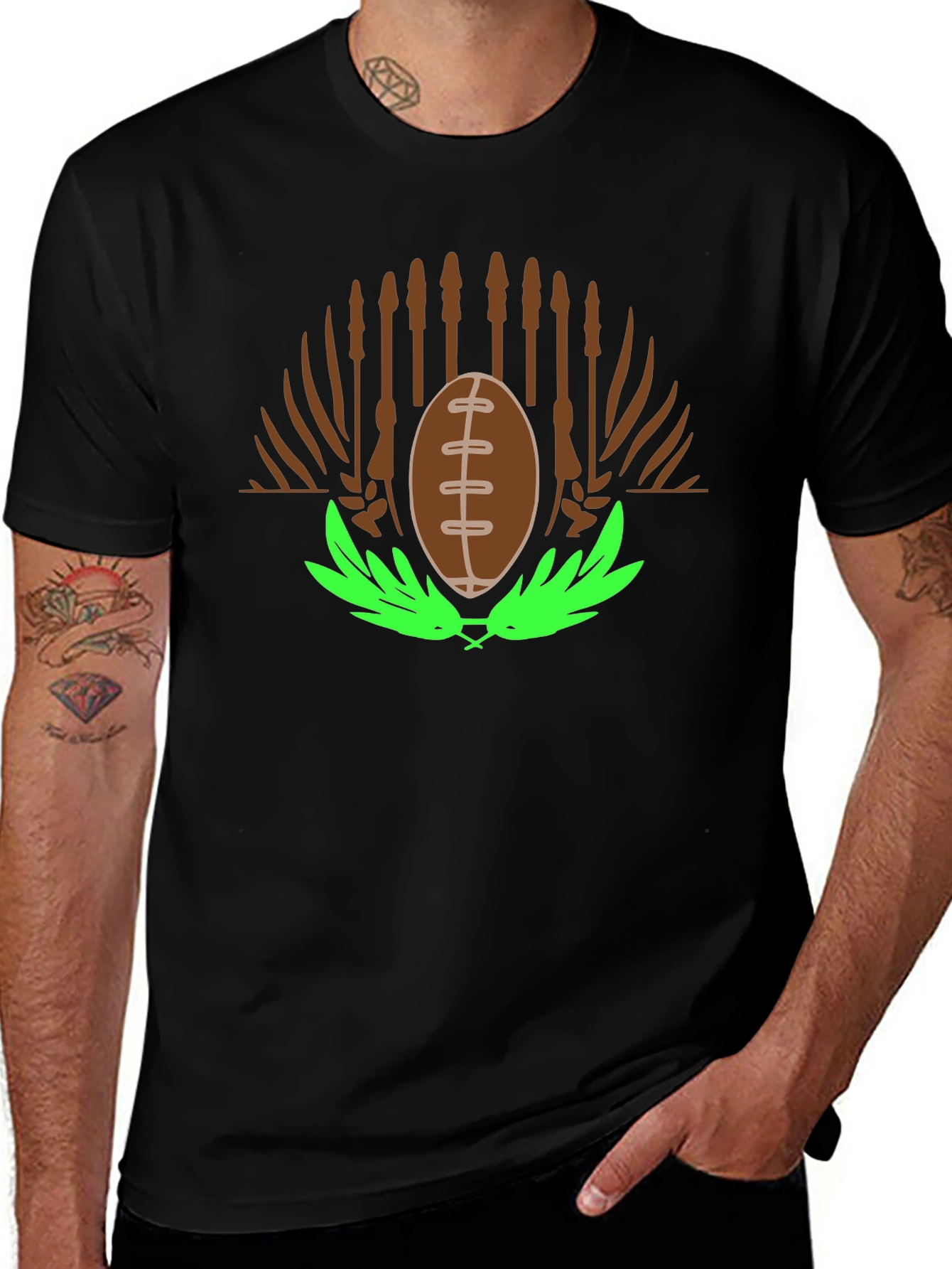 Football & Cattails Graphic Tee