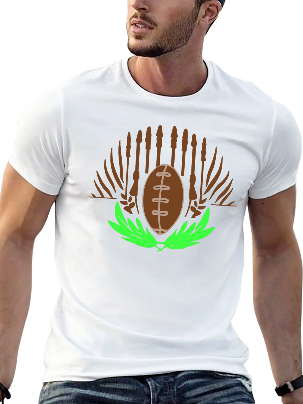 Football & Cattails Graphic Tee