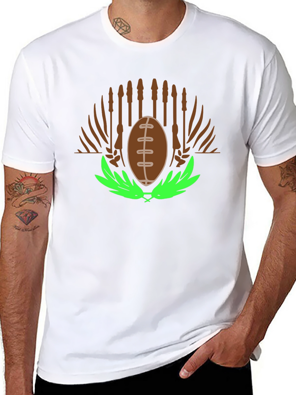 Football & Cattails Graphic Tee