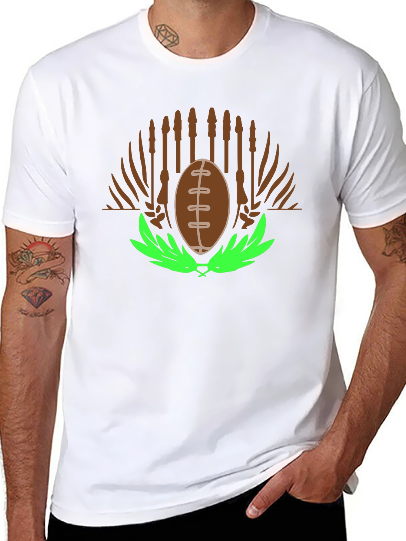 Football & Cattails Graphic Tee
