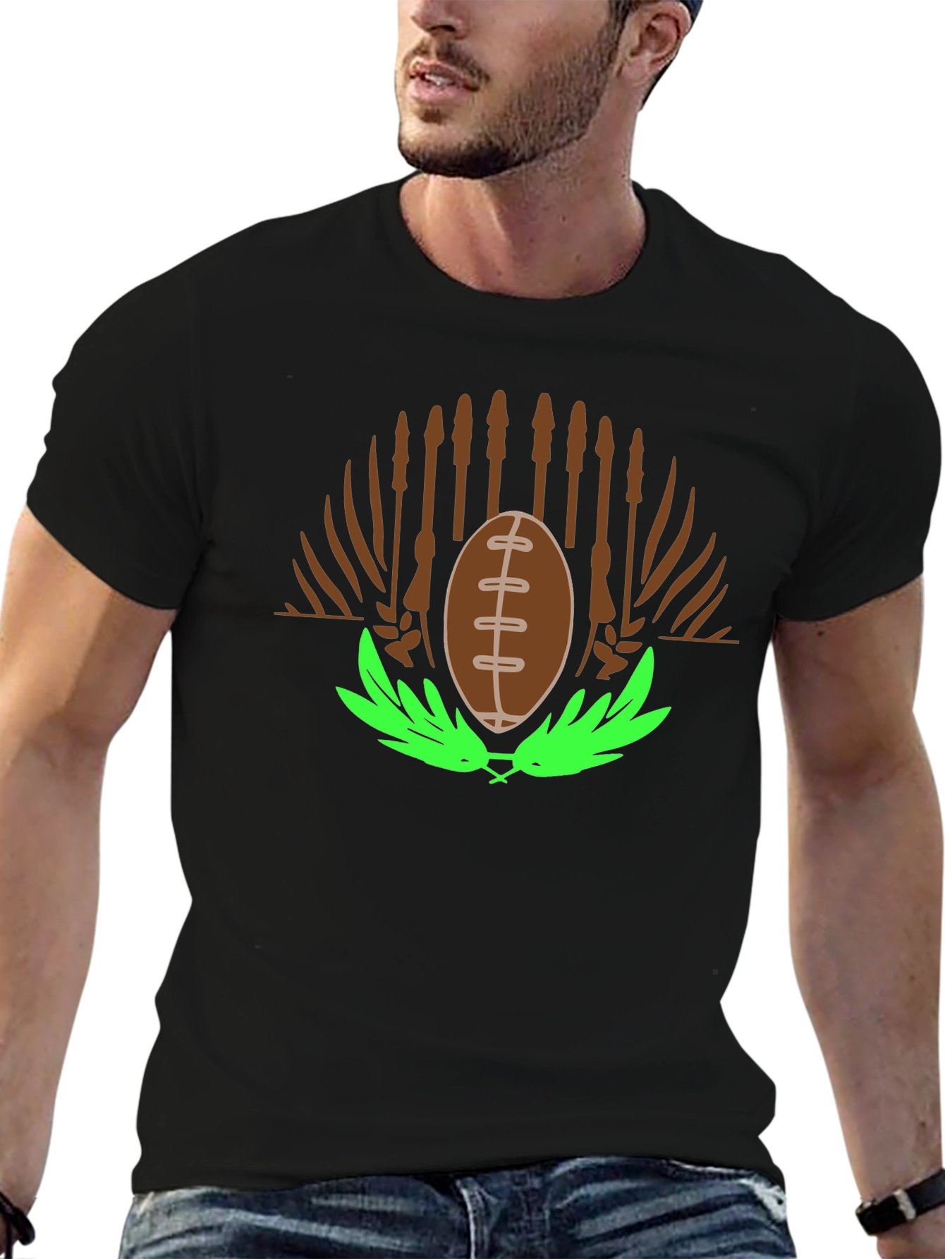 Football & Cattails Graphic Tee