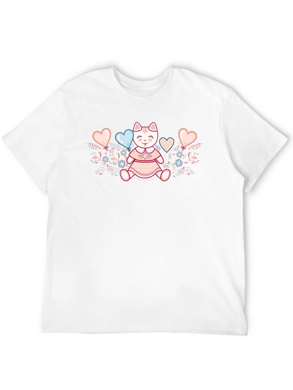 Cute Kitty Hearts Graphic Tee