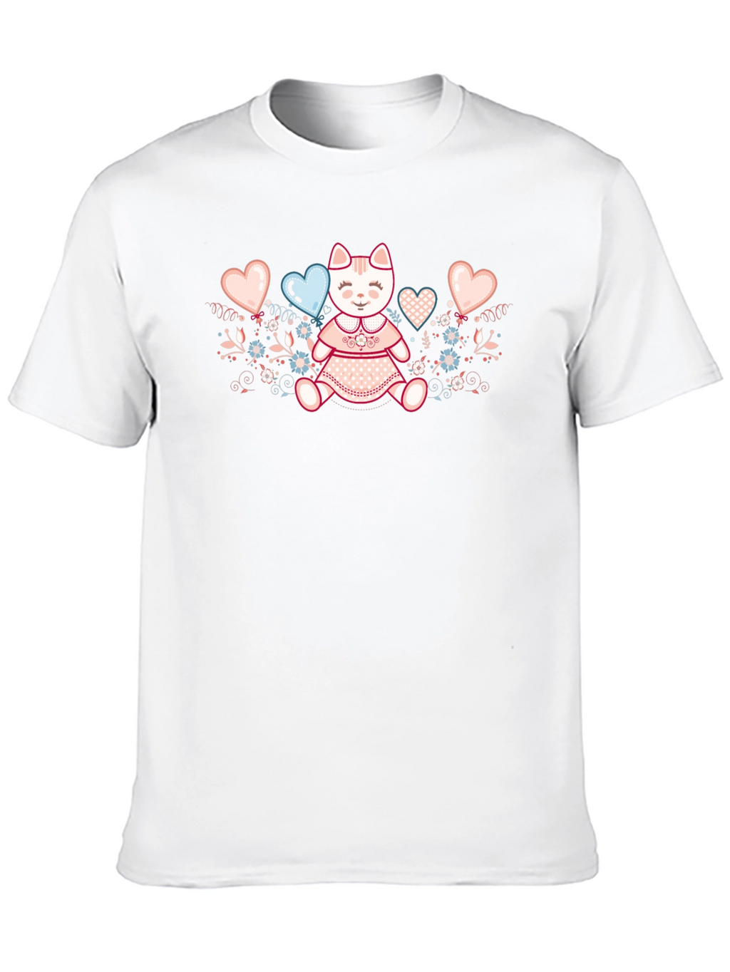 Cute Kitty Hearts Graphic Tee