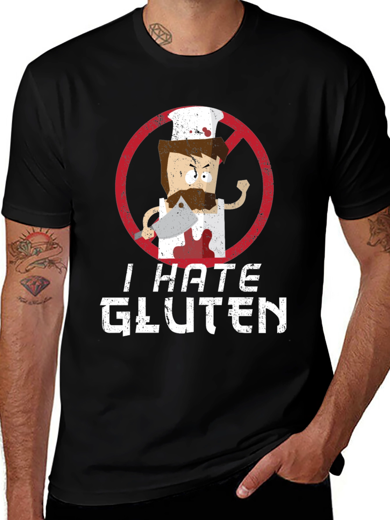 I Hate Gluten T-Shirt - Chef Graphic Tee
