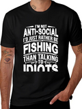 Funny Fishing T-Shirt - Anti-Social Angler Tee