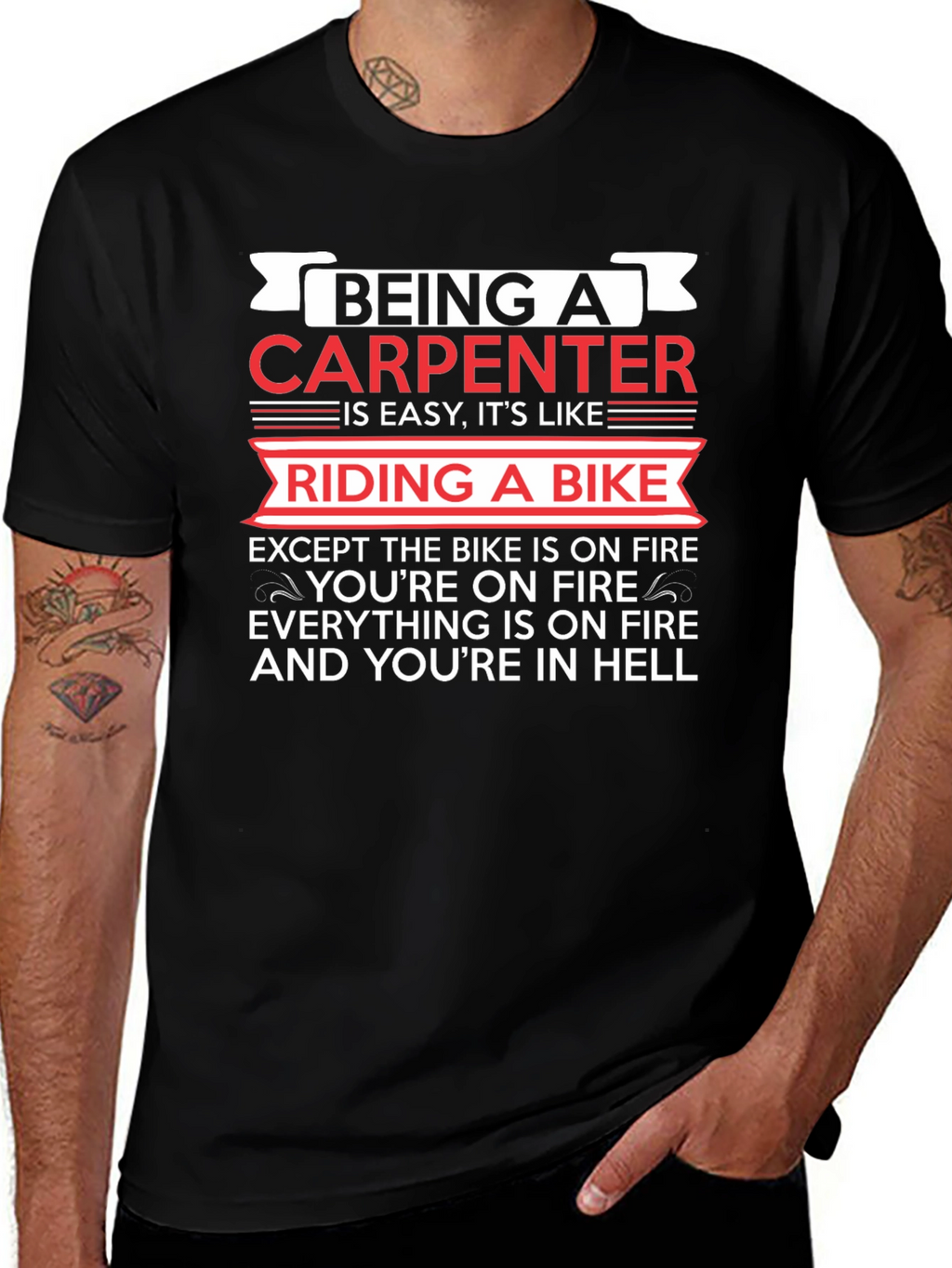 Carpenters Humor Black T-Shirt