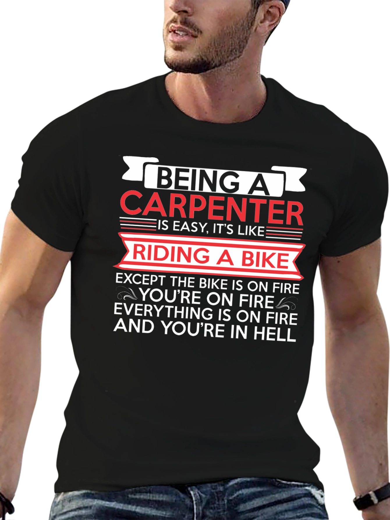 Carpenters Humor Black T-Shirt