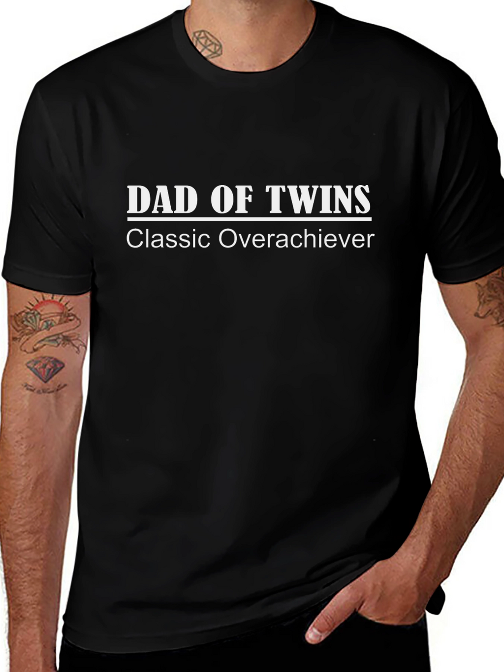 Dad of Twins T-Shirt - Classic Overachiever