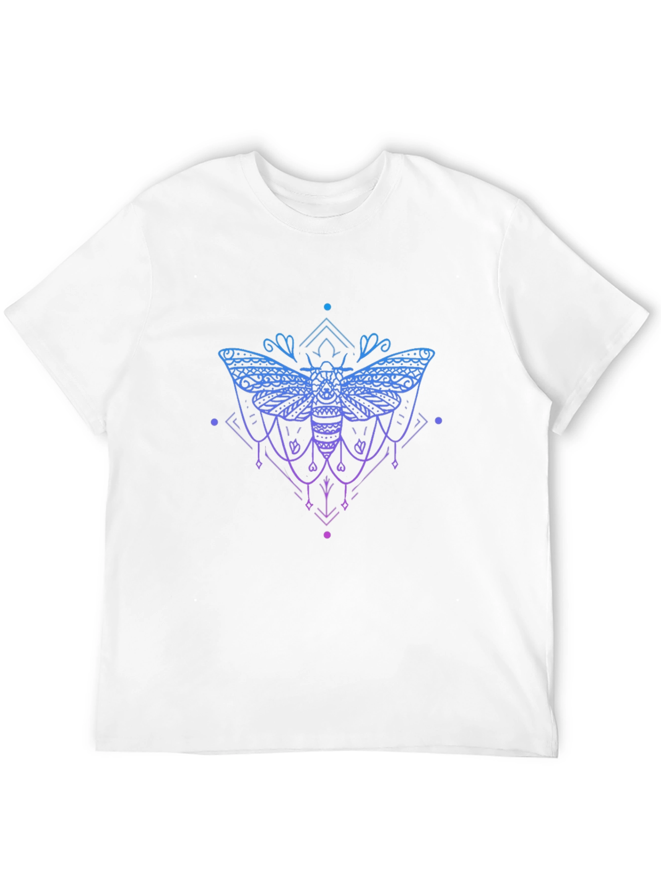 Geometric Moth Graphic Tee - Black