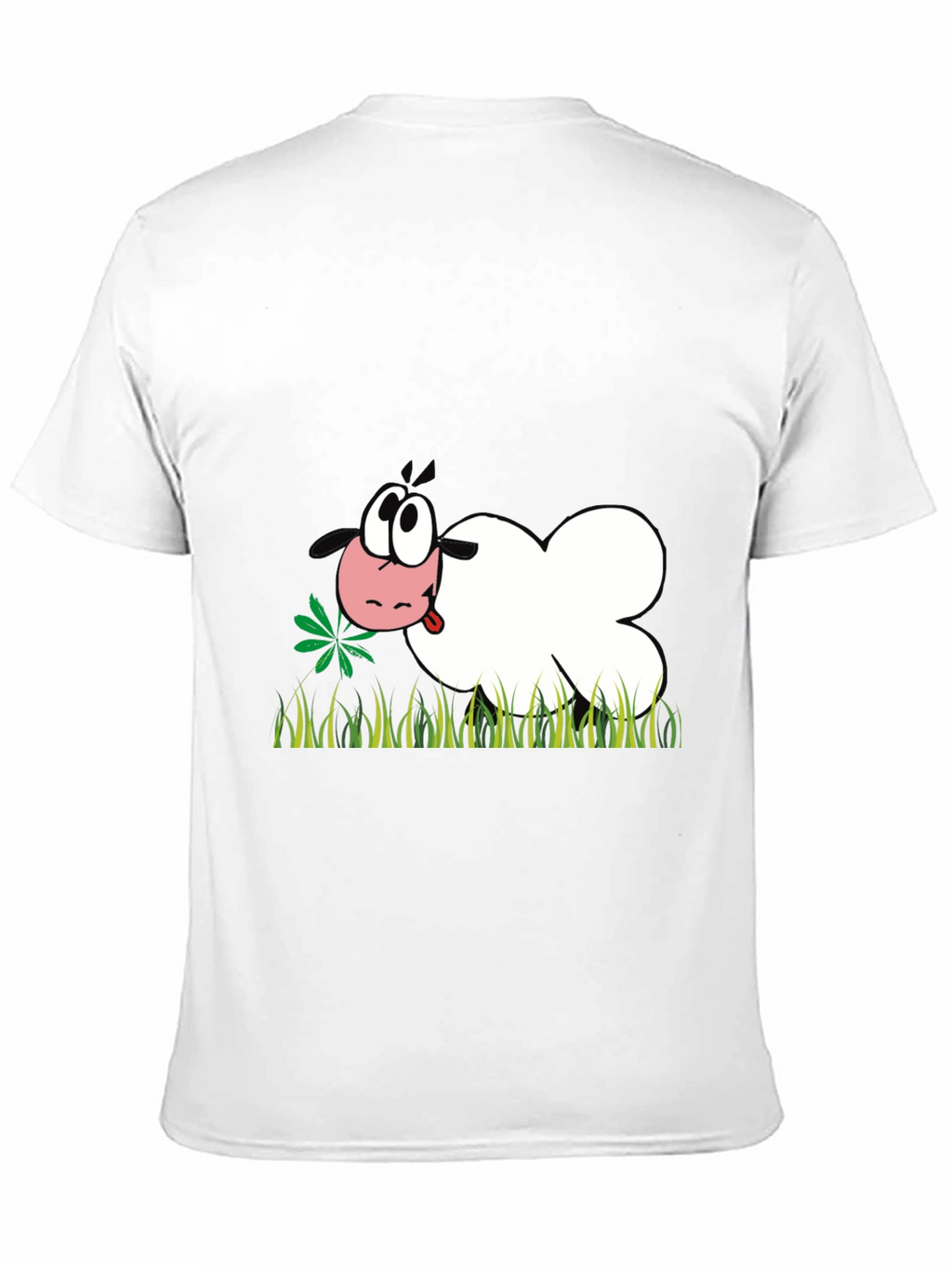 Cartoon Sheep T-Shirt - Black Funny Design
