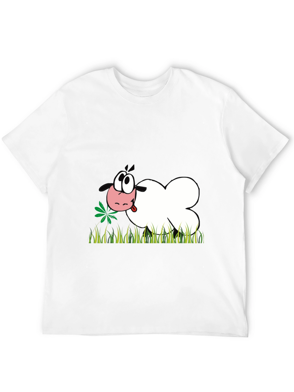Cartoon Sheep T-Shirt - Black Funny Design