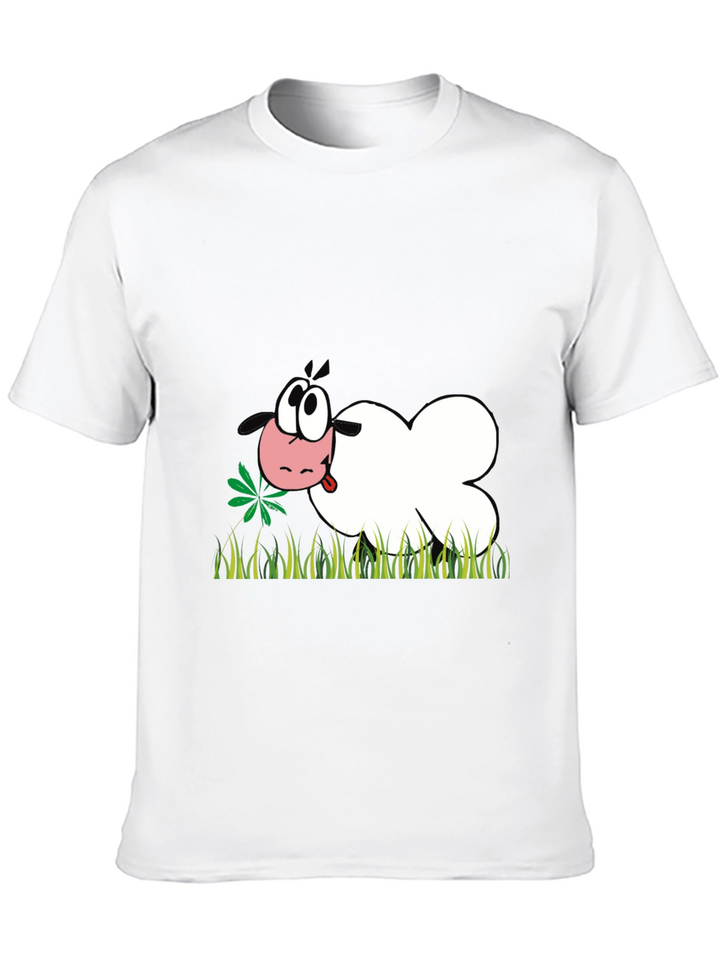 Cartoon Sheep T-Shirt - Black Funny Design