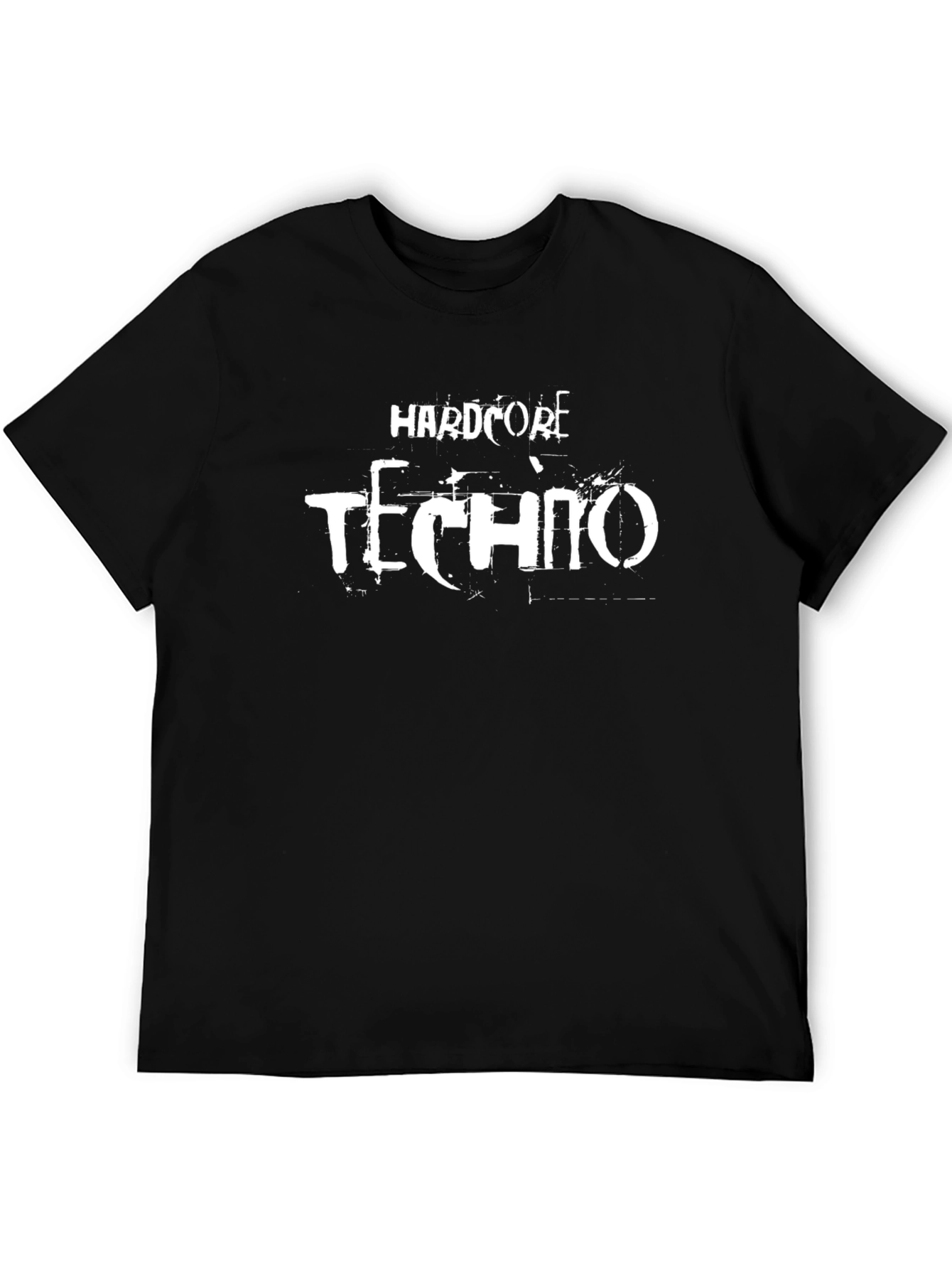 Hardcore Techno Graphic Tee - Black Cotton T-Shirt