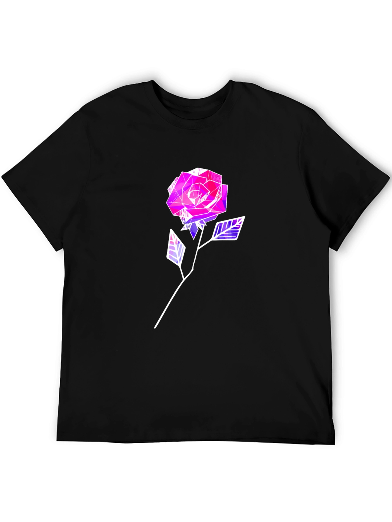 Geometric Rose Graphic Tee - Modern Style