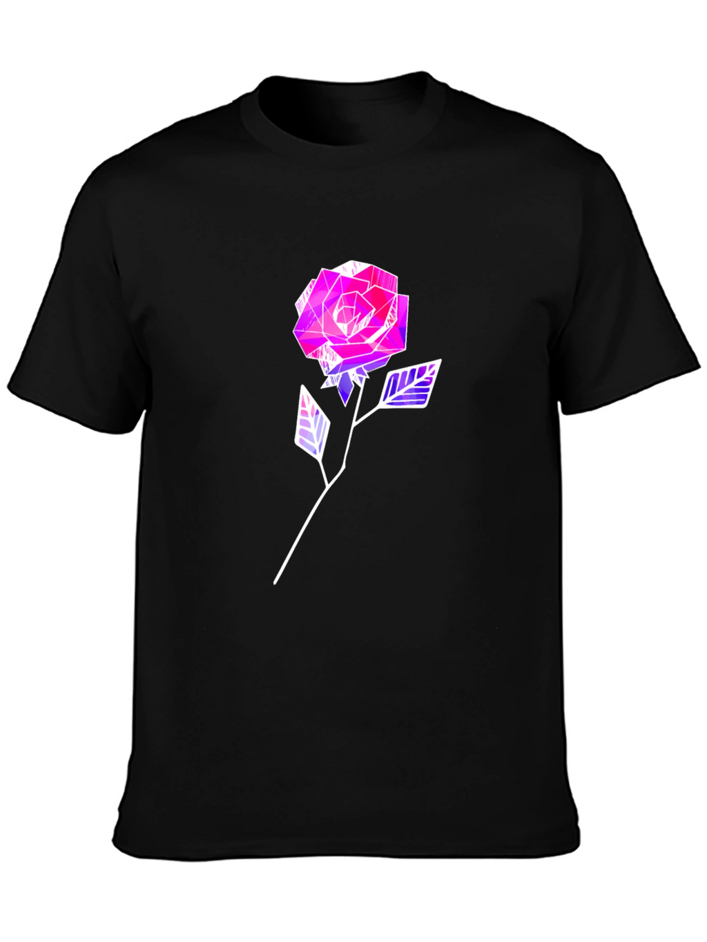 Geometric Rose Graphic Tee - Modern Style