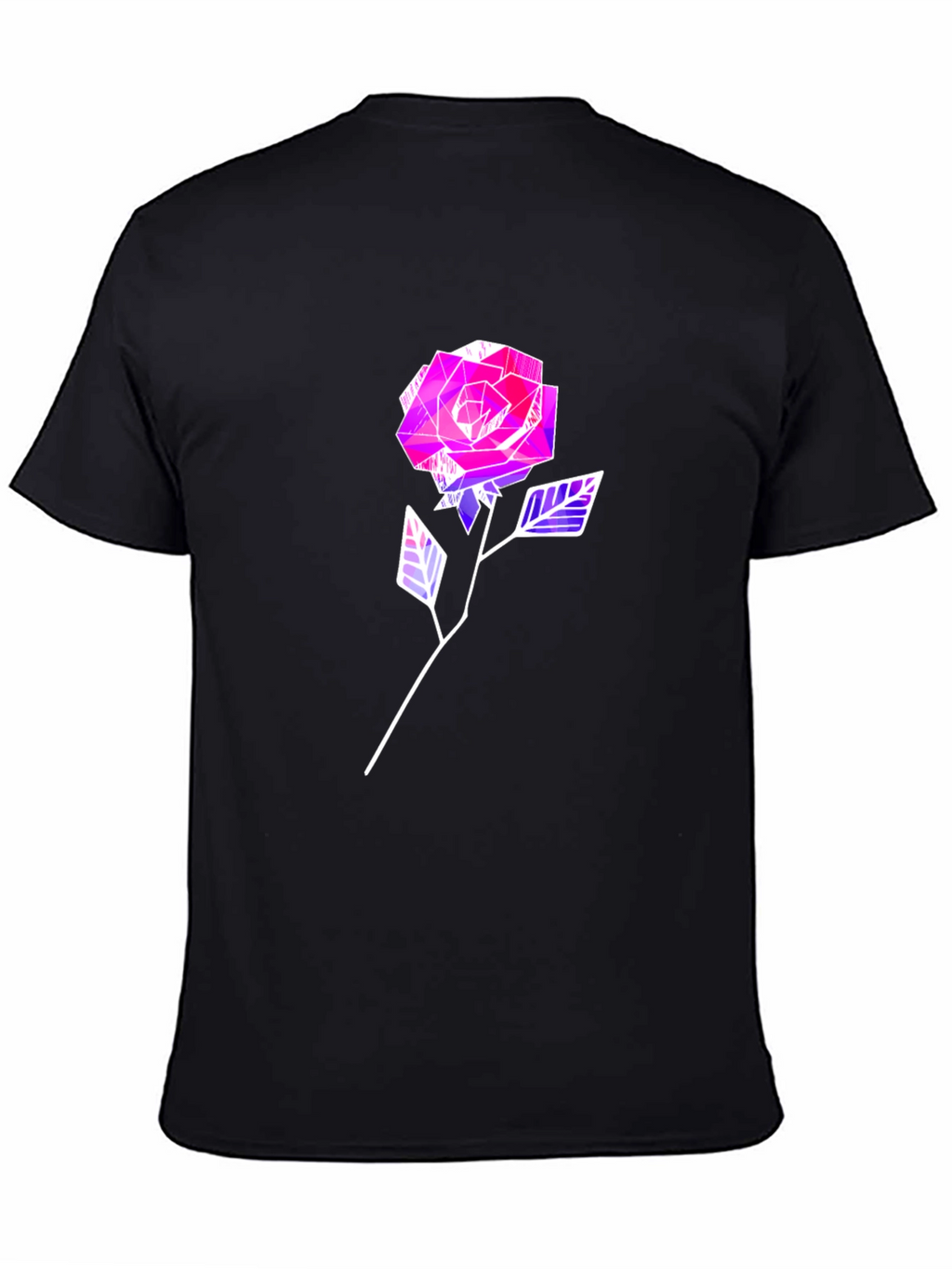 Geometric Rose Graphic Tee - Modern Style