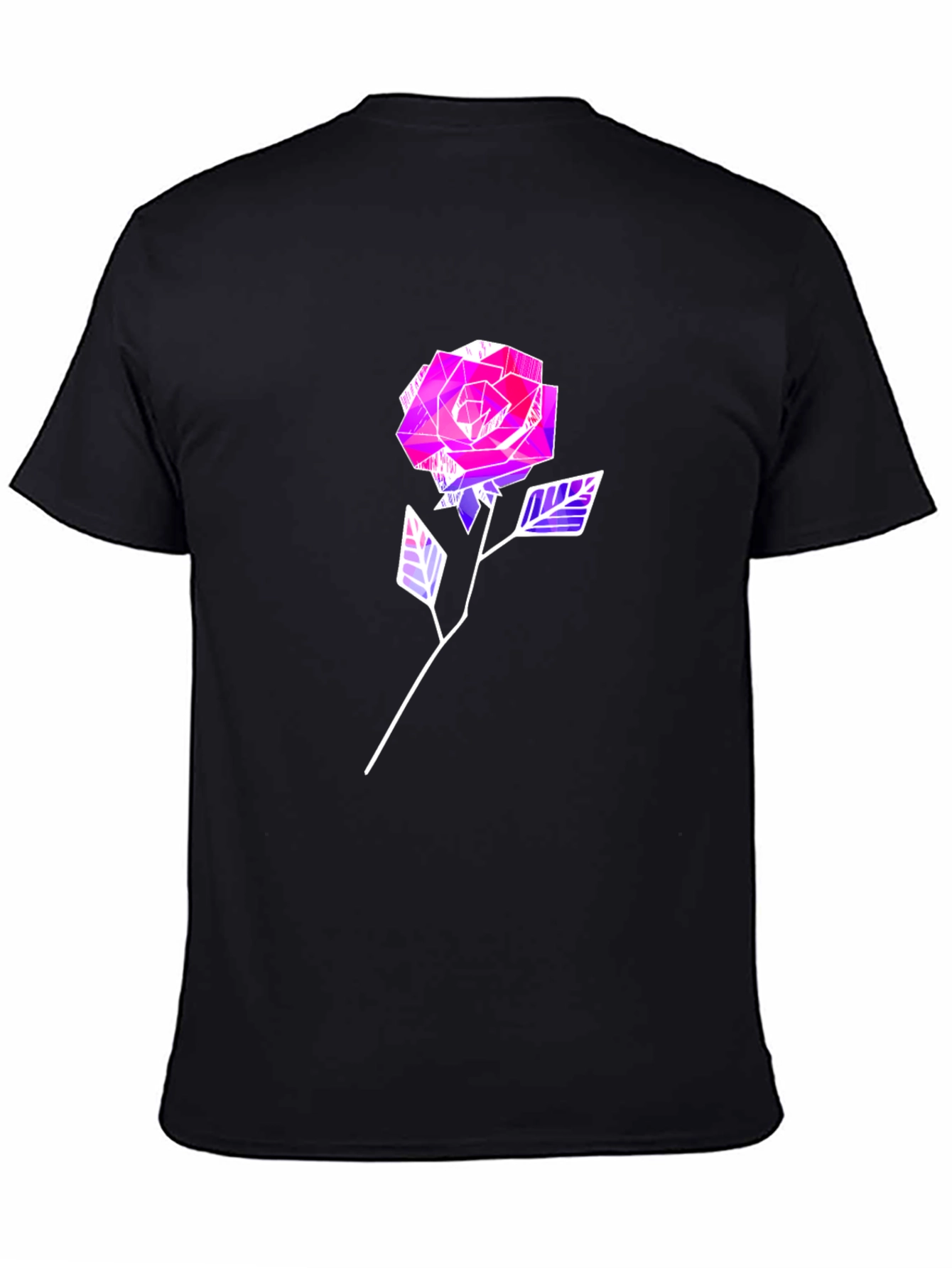 Geometric Rose Graphic Tee - Modern Style